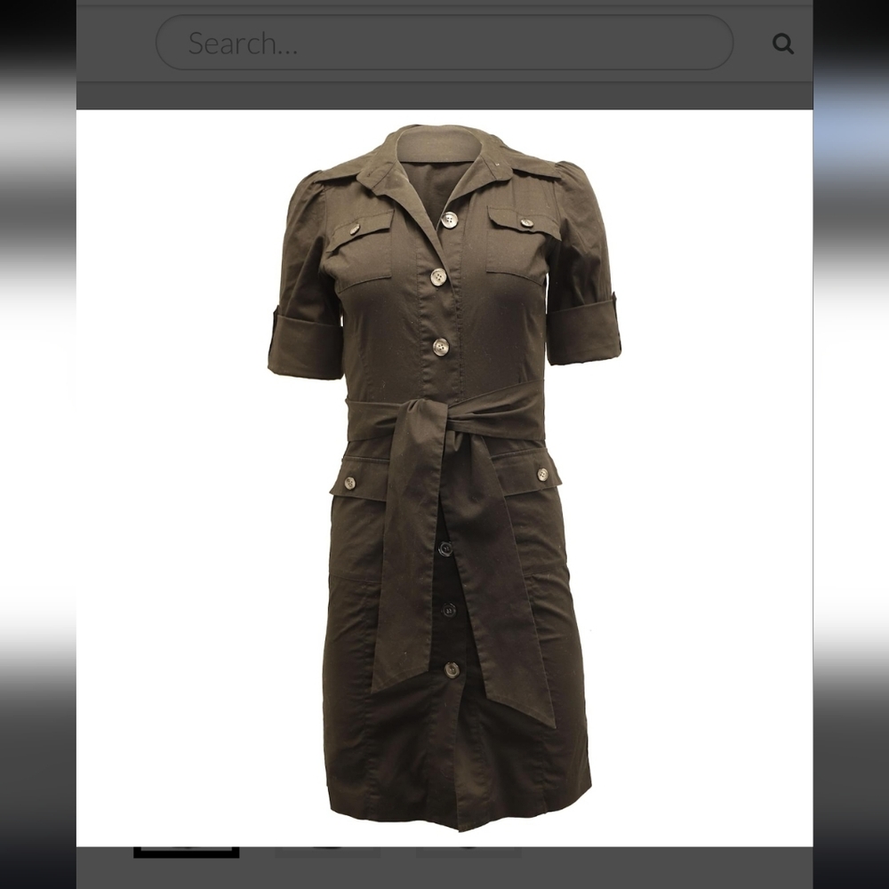 Diane Von Furstenburg Olive Green Shirt Dress